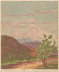 Glenn Wheete (1884-1965) Color Woodcut "Mexican Morning" 1944: Glenn Wheete(1884-1965) Color Woodcut "Mexican Morning" 1944. Signed. Excellent condition. 10 1/8"h x 8.5"w. Frame 15.5"h x 13.5"w. Spend $7500 or more at this auction and all of your SHIPPING IS FREE