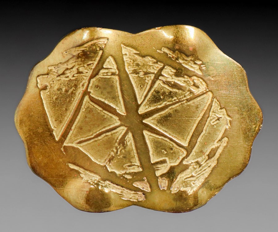 Grand Rapids Acid-Etched Brass Brooch c1910s (1 of 4)