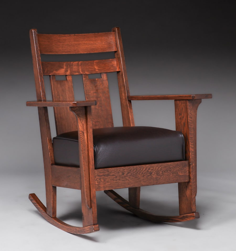 Charles Stickley Cutout Rocker c1910 (1 of 3)