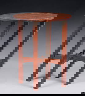 Gustav Stickley #604 Tea Table c1905: Gustav Stickley Lamp Table c1905. Unsigned. Original finish. 24"d x 29"h. Spend $7500 or more at this auction and all of your SHIPPING IS FREE within the lower 48 states. SHIPPING We box and ship ours