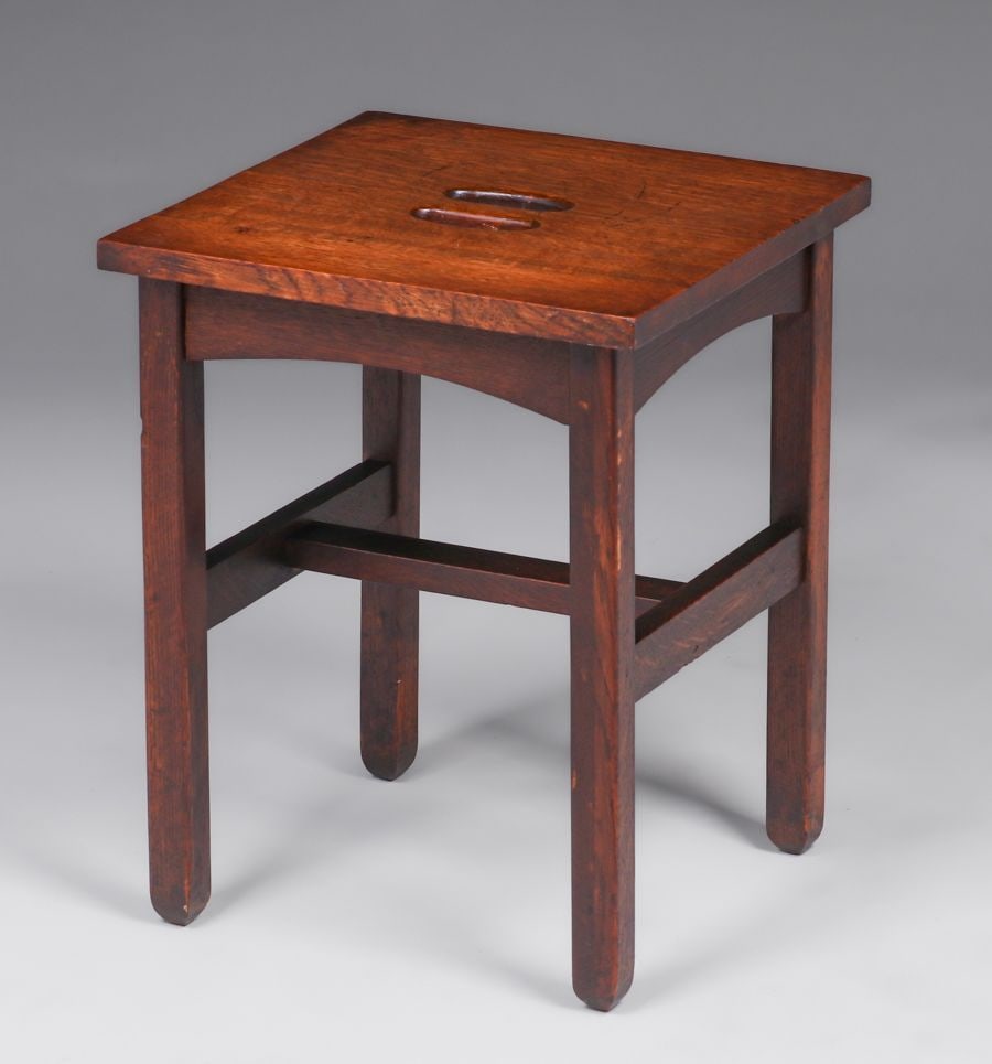 Grand Rapids Handle Cutout Square Taboret c1910 (1 of 3)