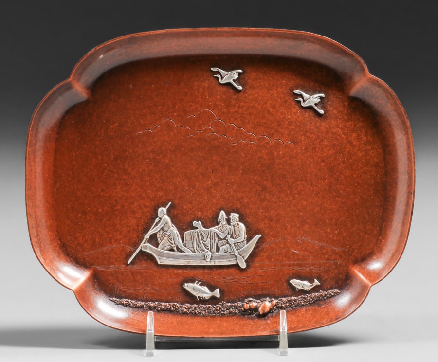 Gorham & Co Aethestic Movement Mixed Metal Tray c1890s (1 of 5)
