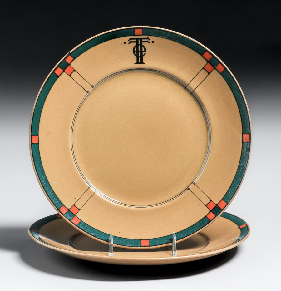 Two Buffalo China Arts & Crafts Plates c1920s (1 of 12)