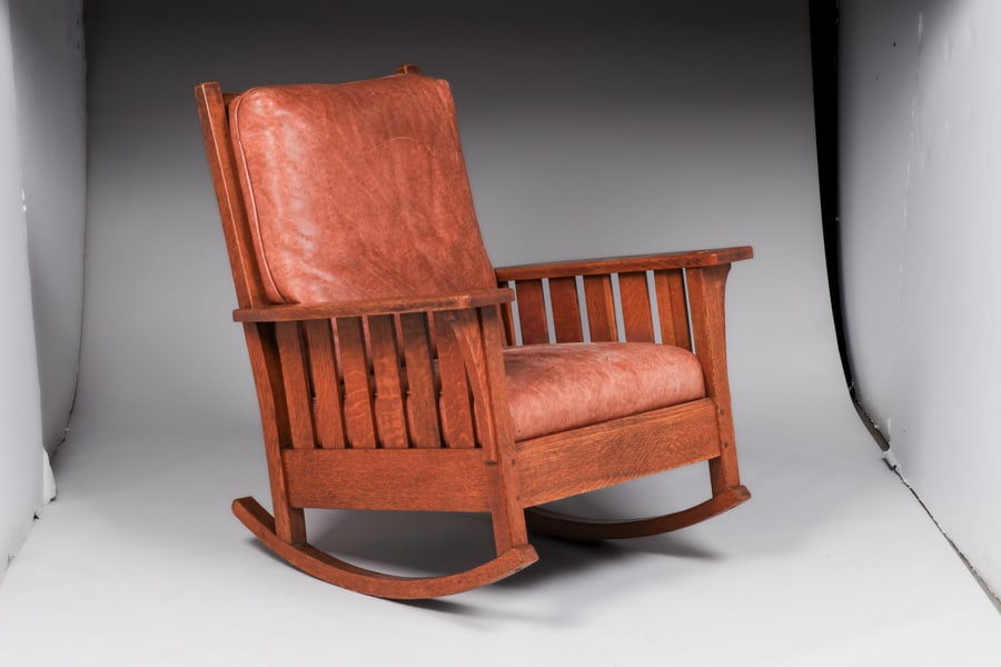 L&JG Stickley Slatted Rocker c1908-1912 (1 of 4)