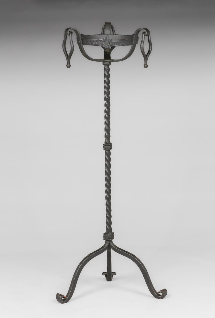 Arts & Crafts Spanish Revival Hand-Wrought Iron Standing Planter c1920s (1 of 5)
