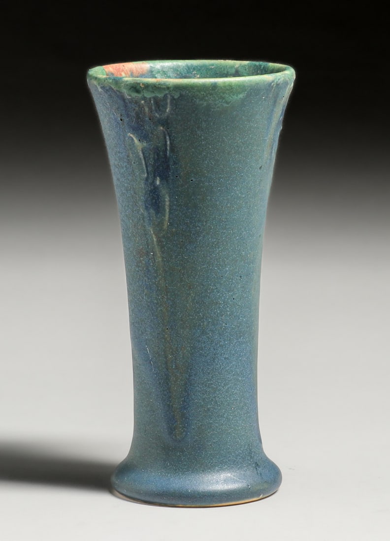 Rookwood Pottery Cecil A. Duell Matte Blue Flared Vase 1909 (1 of 4)