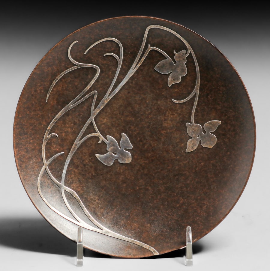 Heintz #524 Sterling on Bronze Card Tray c1915 (1 of 5)