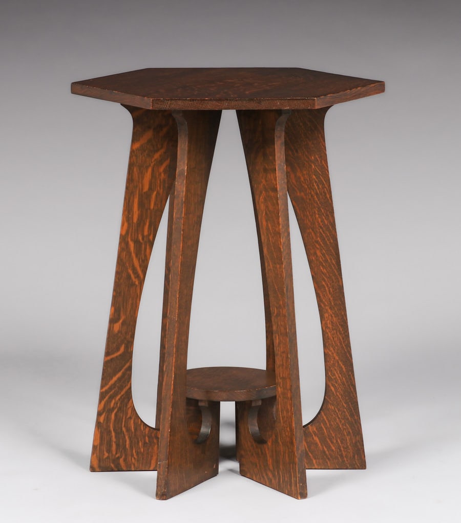 Early Limbert #421 Hexagonal Side Table c1905 (1 of 5)