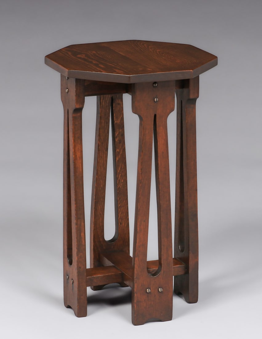 California Arts & Crafts Douglas Fir Cutout Taboret c1910 (1 of 3)