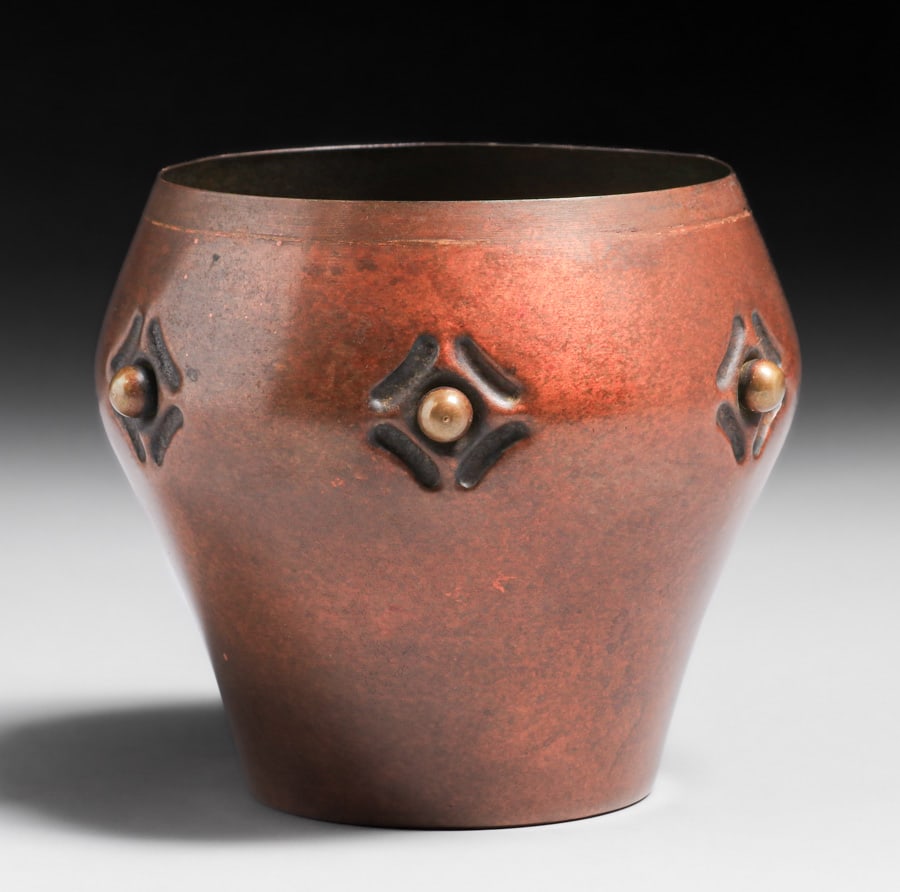 WMF - German Copper & Brass Vase c1910 (1 of 4)