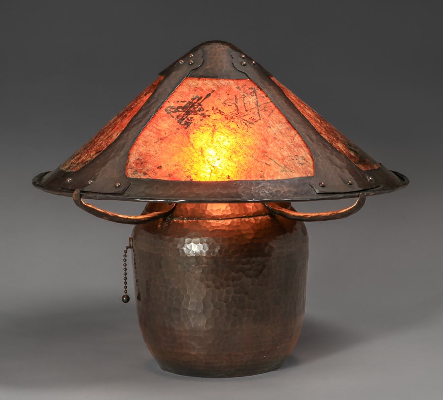 Luke Marshall Hammered Copper & Mica Lamp 1998 (1 of 7)