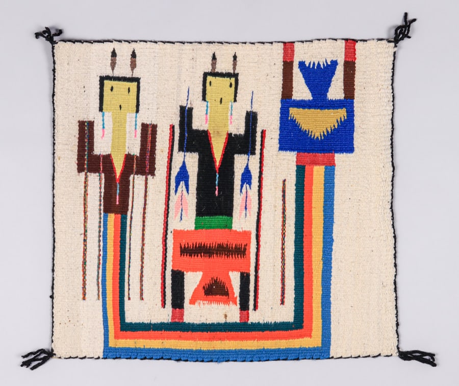 Small navajo Yei Rug c1970s (1 of 5)