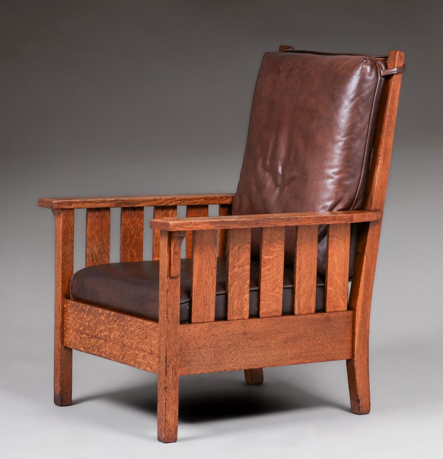 Gustav Stickley #323 Slatted Armchair c1910 (1 of 4)