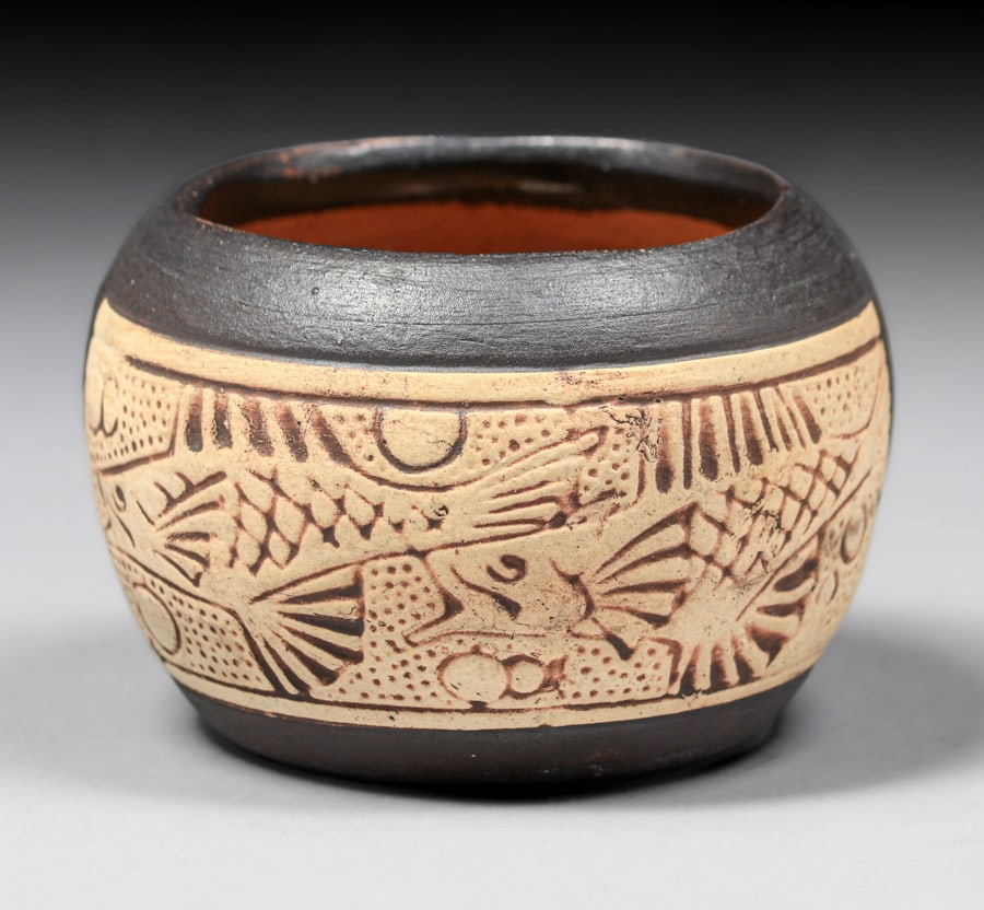 Weller Claywood Fish Vase c1910s (1 of 4)