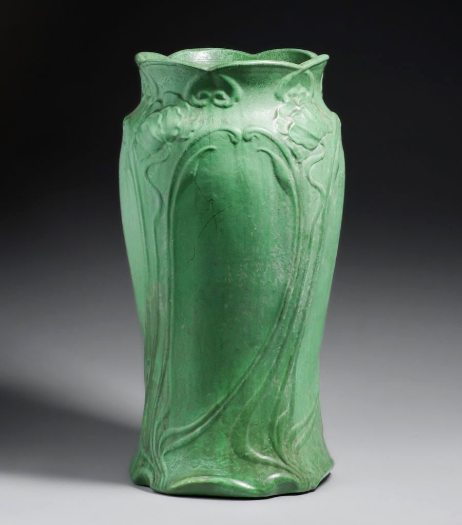 Roseville Chloron Art Nouveau Matte Green Umbrella Stand c1910 (1 of 4)