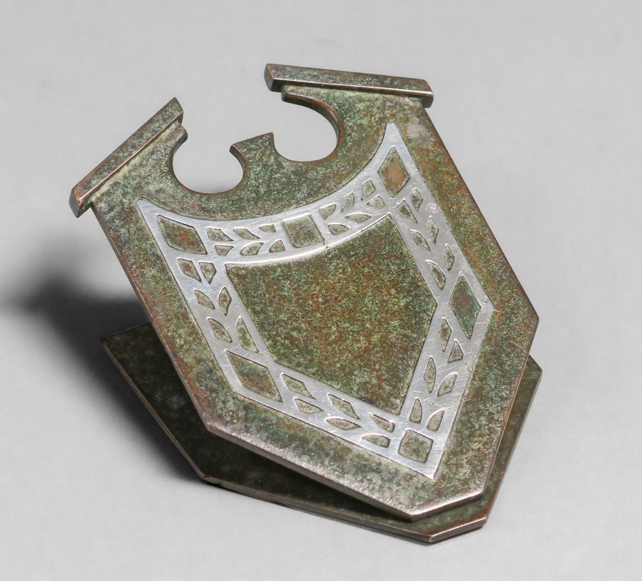 Heintz Sterling on Bronze Paper Clip c1915 (1 of 2)
