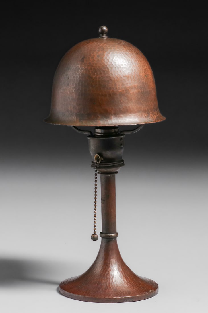 Roycroft Hammered Copper Helmet Lamp c1920 (1 of 6)