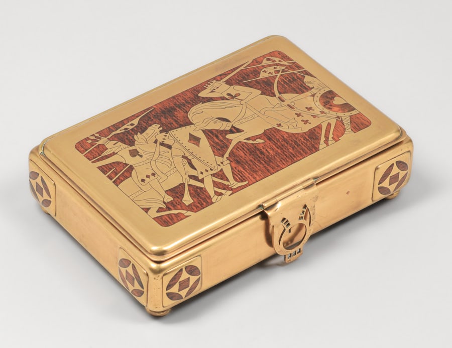 Erhard & Sohne – German Arts & Crafts Mahogany & Brass Jewelry Box c1905 (1 of 7)