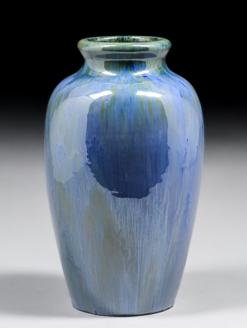 Large Fulper Pottery Chinese Blue Vase c1910s (1 of 4)