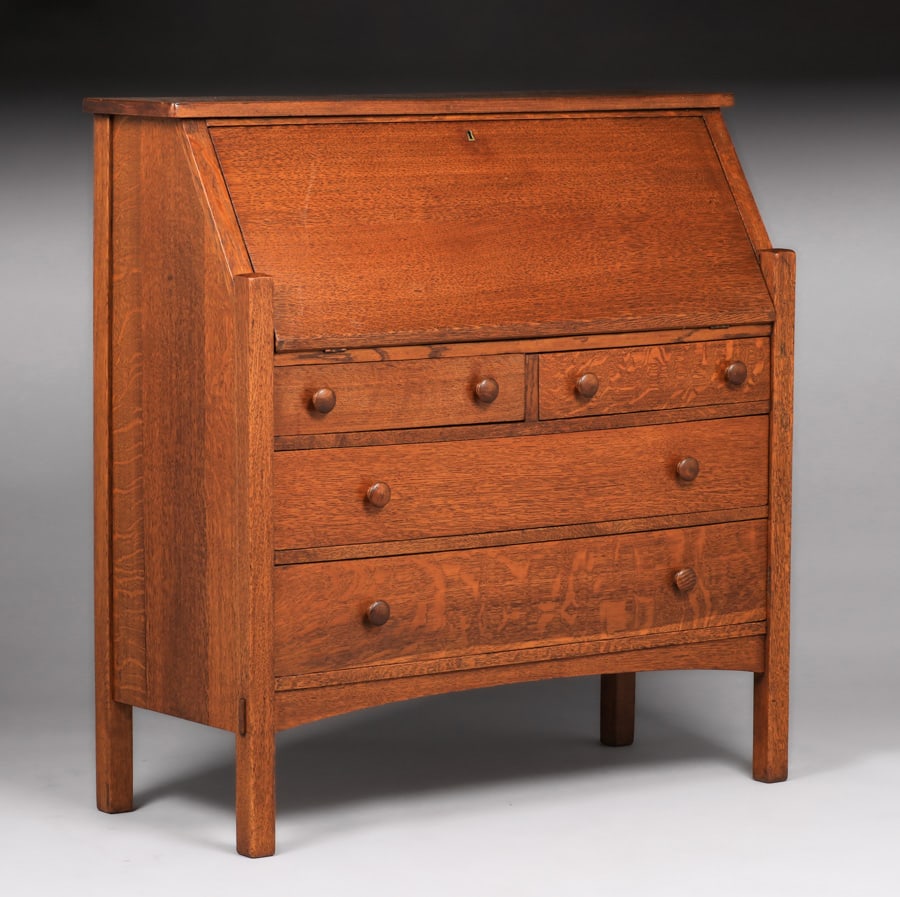 L&JG Stickley Four-Drawer Dropfront Desk c1908-1912 (1 of 5)