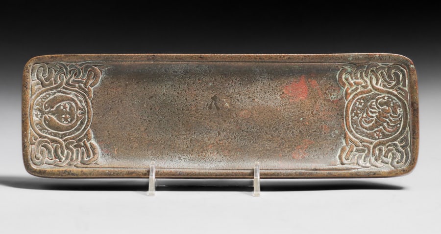 Tiffany Studios Bronze Zodiac Pen Tray c1910 (1 of 7)
