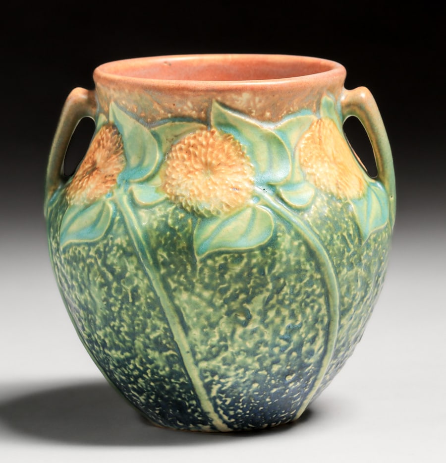 Roseville Sunflower Two-Handled Vase c1930 (1 of 5)