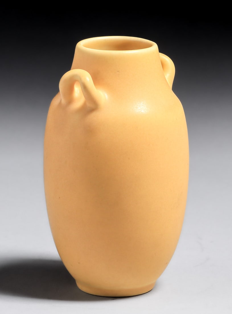 Rookwood Pottery #77C Matte Yellow Two-Handled Vase 1928 (1 of 4)