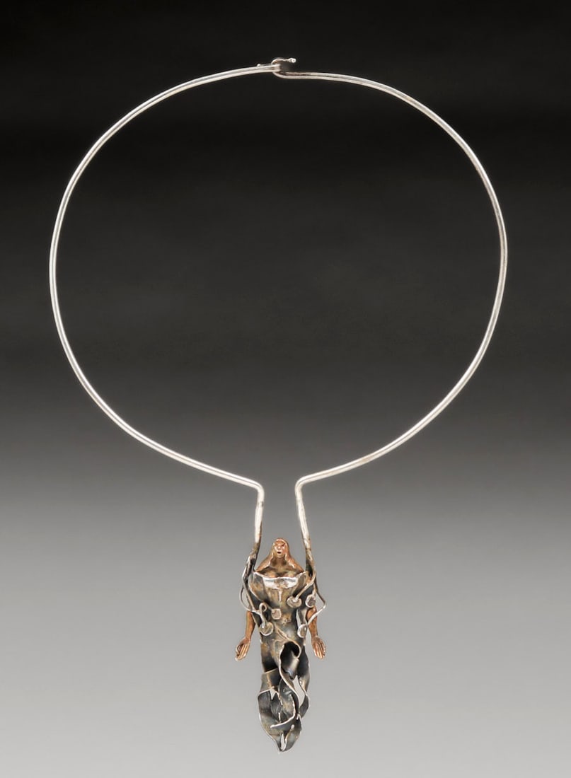 Brutalist Sterling Silver Handmade Necklace c1960s (1 of 6)