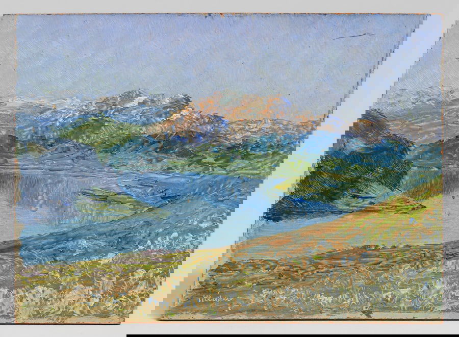 Small Arts & Crafts Period California Sierra Mountain Paintingc1920s (1 of 5)