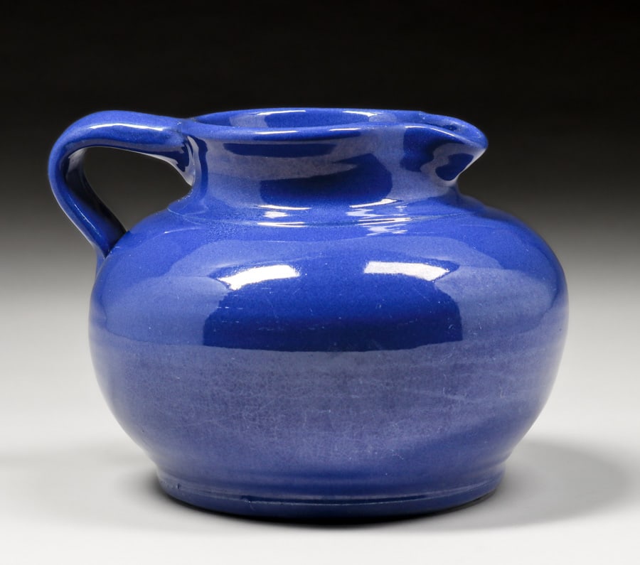 Bauer Matt Carlton Cobalt Blue Squat Pitcher c1920s (1 of 4)