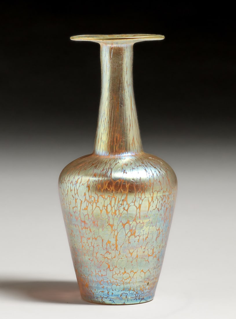 Loetz Art Glass Flat Top Vase c1910 (1 of 6)