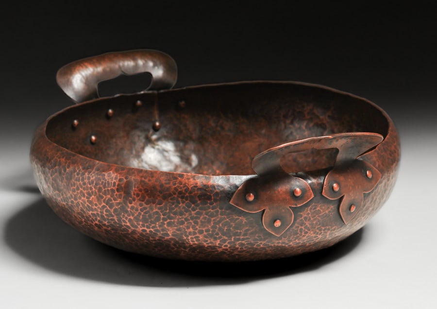 Arts & Crafts Hammered Copper Two-Handled Bowl c1910 (1 of 6)