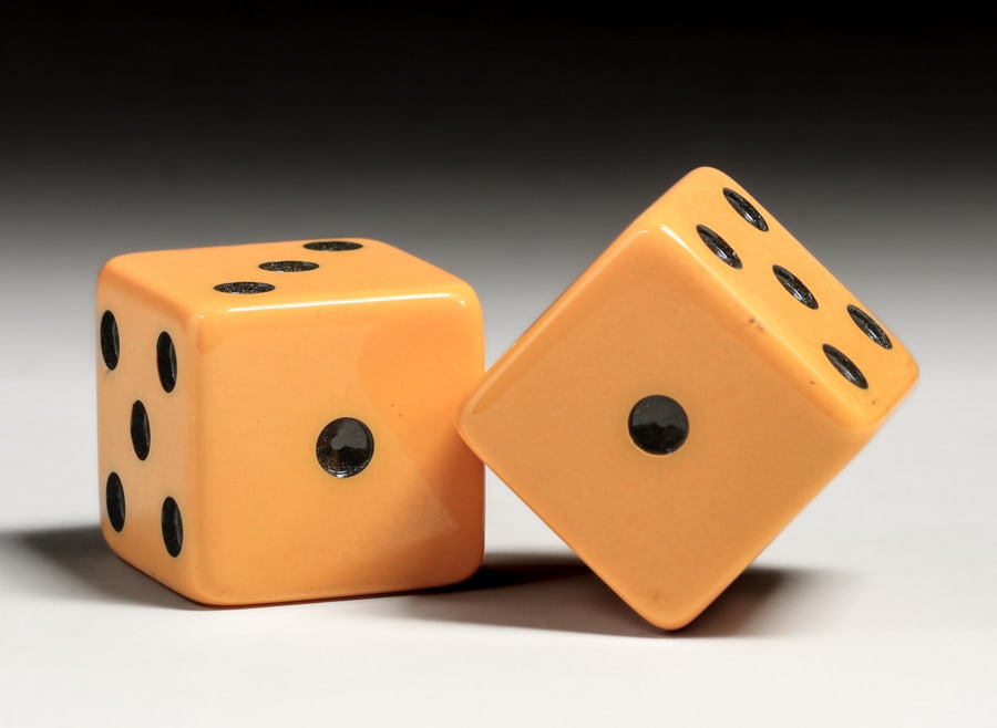 Pair of Large Bakelite Dice c1930s (1 of 4)