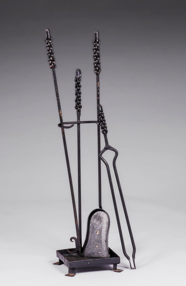Spanish Revival Hand-Forged Iron Fireplace Tools c1920s (1 of 5)