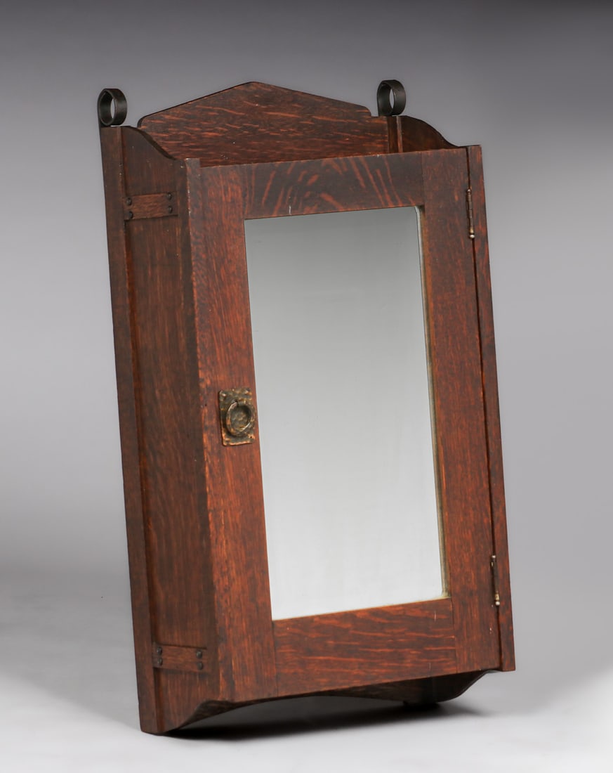 Grand Rapids One-Door Hanging Wall Cabinet c1910 (1 of 3)