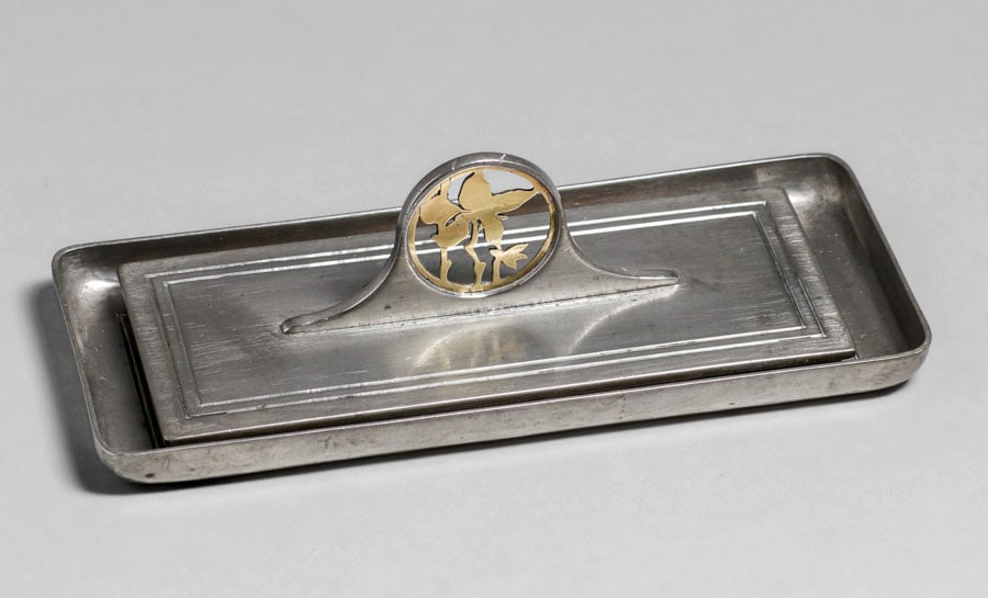 Potter Studio - Cleveland Pewter & Brass Two-Piece Pen Tray Set c1920s (1 of 7)
