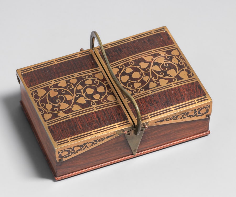 Erhard & Sohne - German Arts & Crafts Mahogany & Brass Box c1905 (1 of 6)