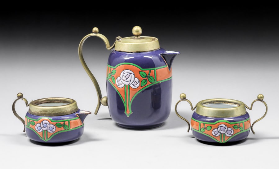 Secessionist Enameled Tea Set c1905 (1 of 15)