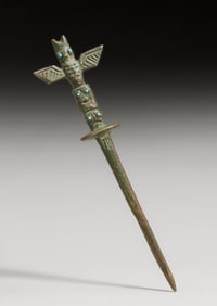 E.T. Hurley Bronze Totem Pole Letter Opener c1920s