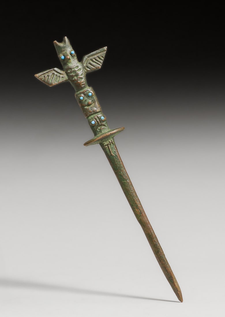 E.T. Hurley Bronze Totem Pole Letter Opener c1920s