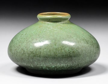Fulper Pottery Squat Leopardskin Vase c1917-1920