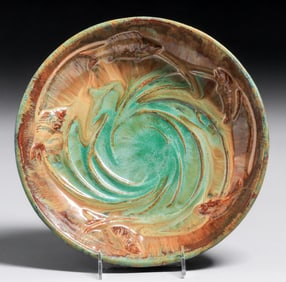 Fulper Pottery Fish Plate c1910s