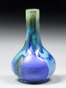 Fulper Pottery Cobalt Blue Drip Flambe Vase c1910s