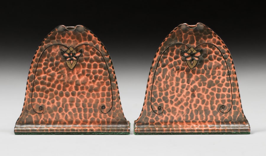 Early Craftsman Studios - Brooklyn, NY Hammered Copper Butterfly Bookends c1917-1920 (1 of 3)