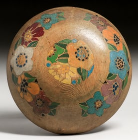 Mathews Furniture Shop - Arthur & Lucia Mathews Polychrome Decorated Bowl c1910s