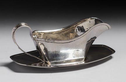 Clemens Freidell - Pasadena Hand Hammered Sterling Silver Gravy c1920