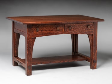 Limbert Two-Drawer Library Table c1910