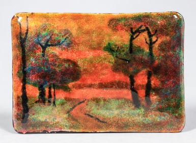 Charles Fleetwood Varley - attributed - Copper & Enamel Plaque c1900