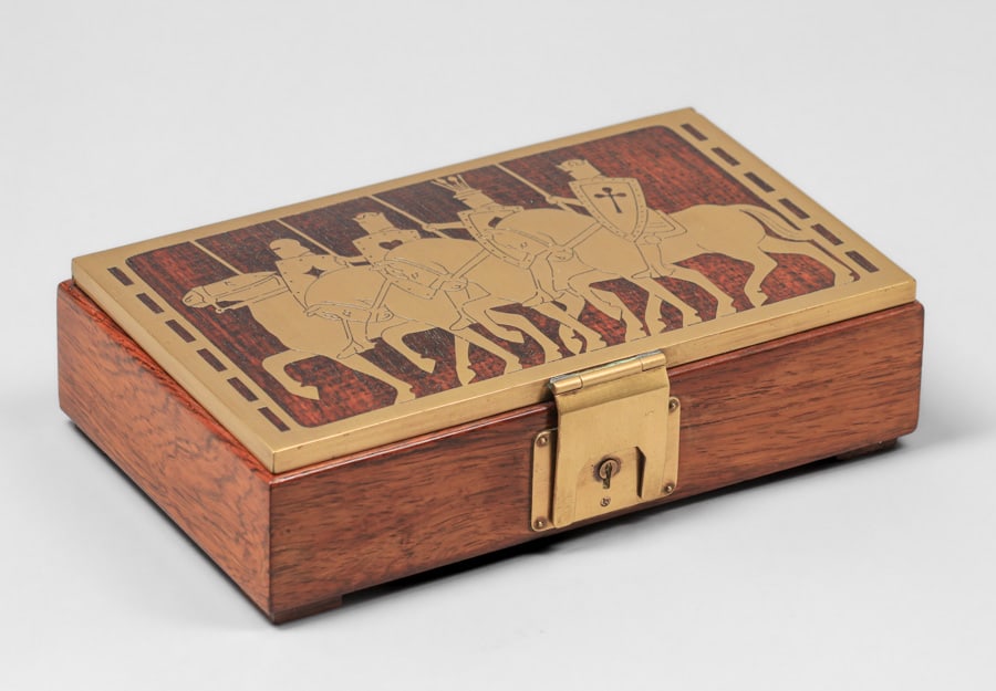 Erhard & Sohne - German Arts & Crafts Mahogany & Brass Box c1905 (1 of 6)