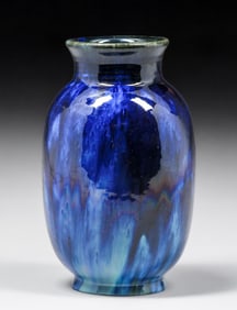 Fulper Pottery Chinese Cobalt Blue Flambe Vase c1910